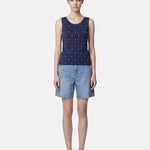 Blusa in 63% Viscosa 37% Nylon Blu Scuro