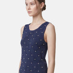 Blusa in 63% Viscosa 37% Nylon Blu Scuro