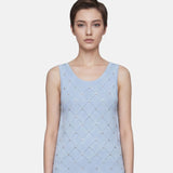 Blusa in 63% Viscosa 37% Nylon Azzurro