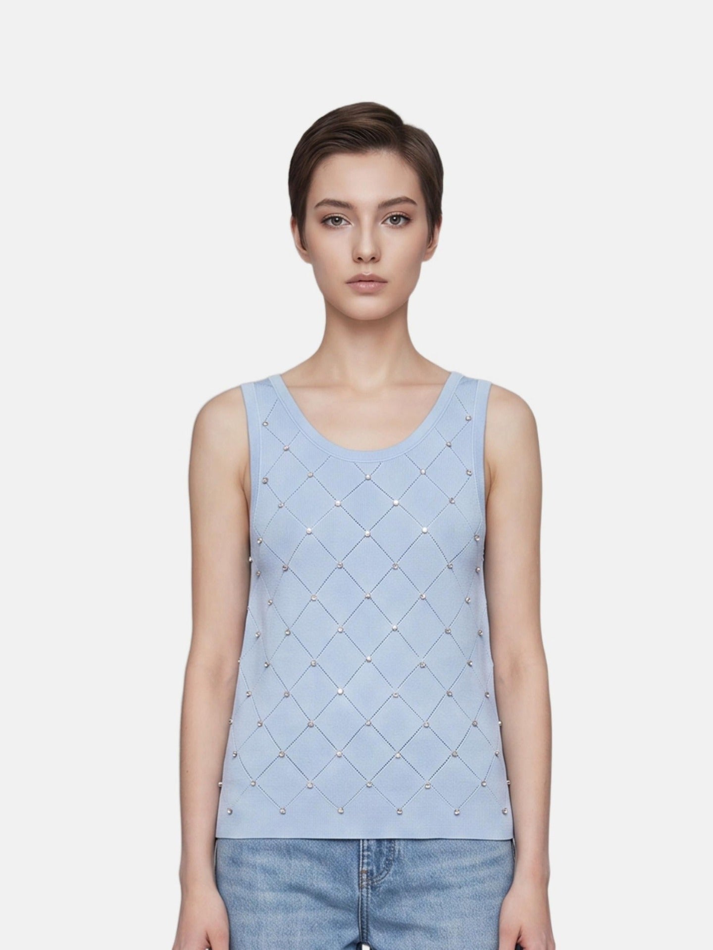 Blusa in 63% Viscosa 37% Nylon Azzurro