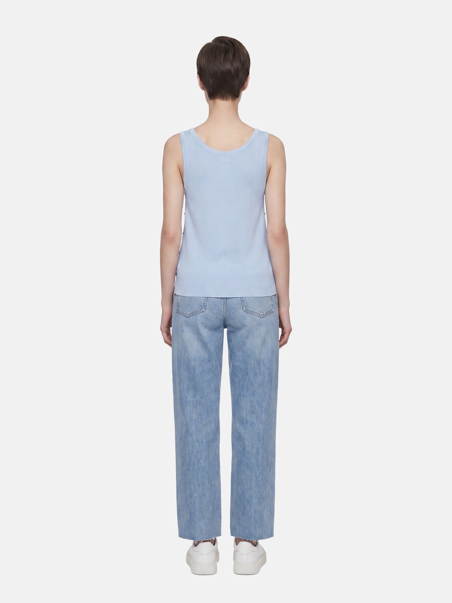 Blusa in 63% Viscosa 37% Nylon Azzurro