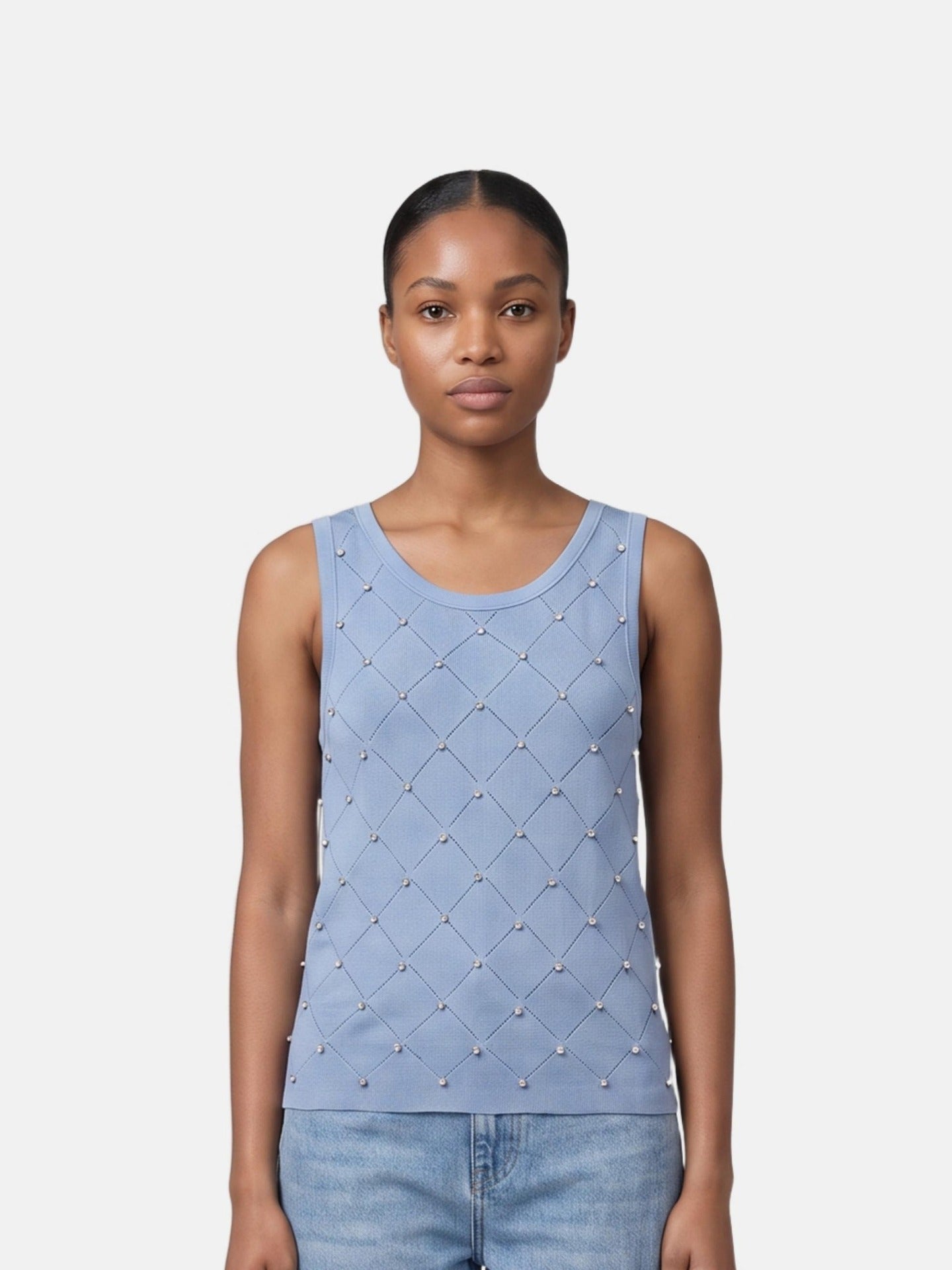 Blusa in 63% Viscosa 37% Nylon Blu