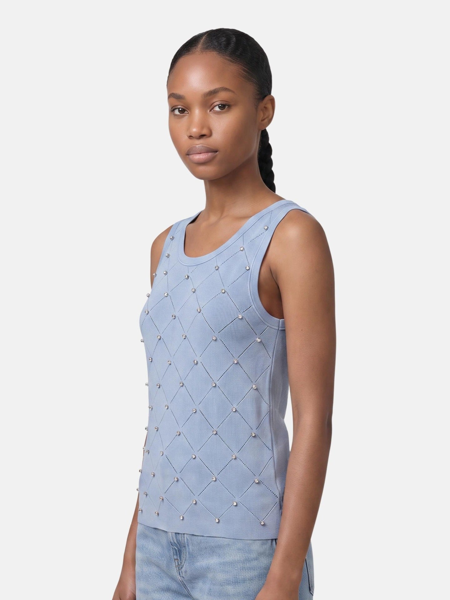 Blusa in 63% Viscosa 37% Nylon Blu