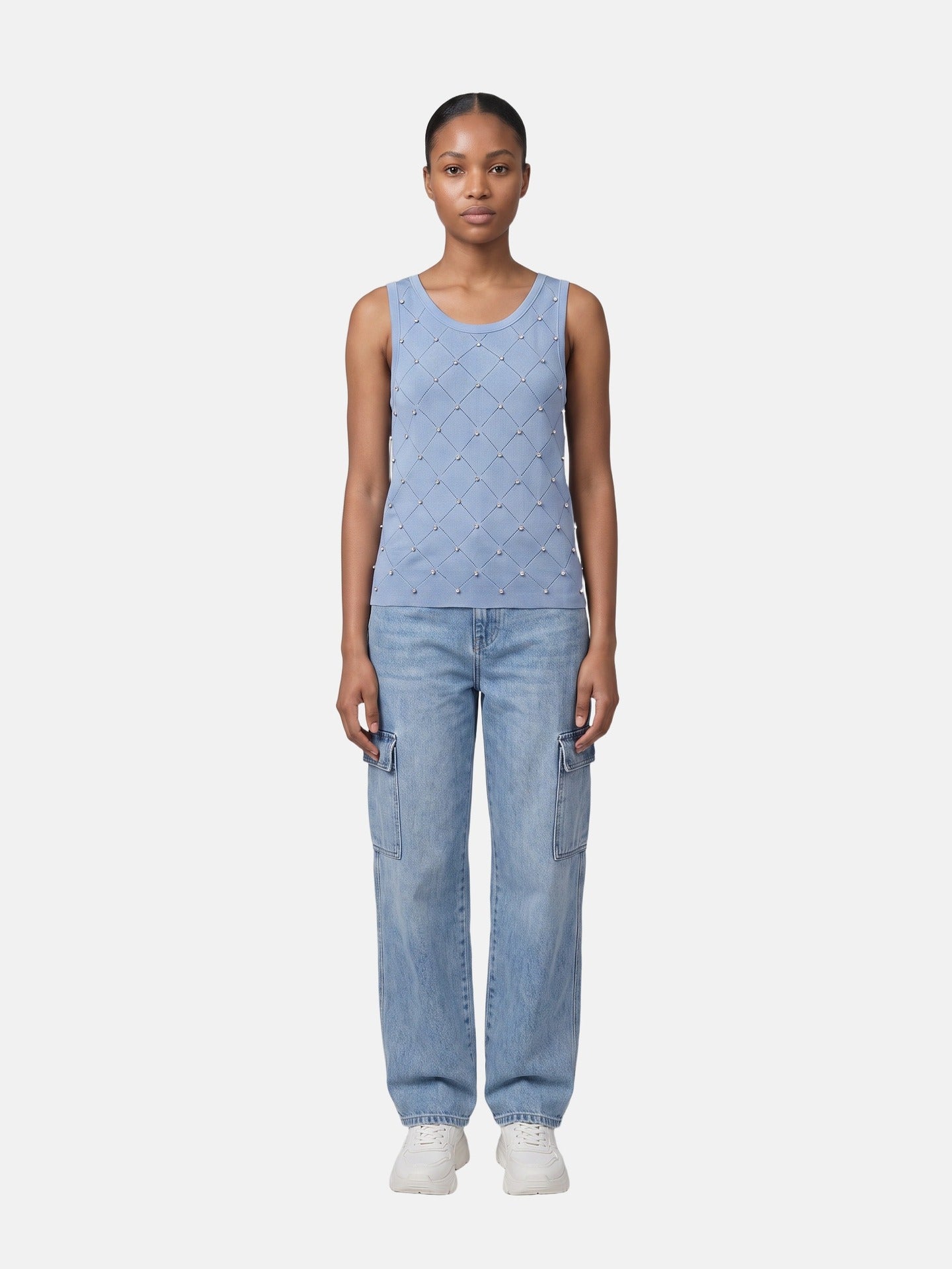 Blusa in 63% Viscosa 37% Nylon Blu