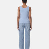 Blusa in 63% Viscosa 37% Nylon Blu