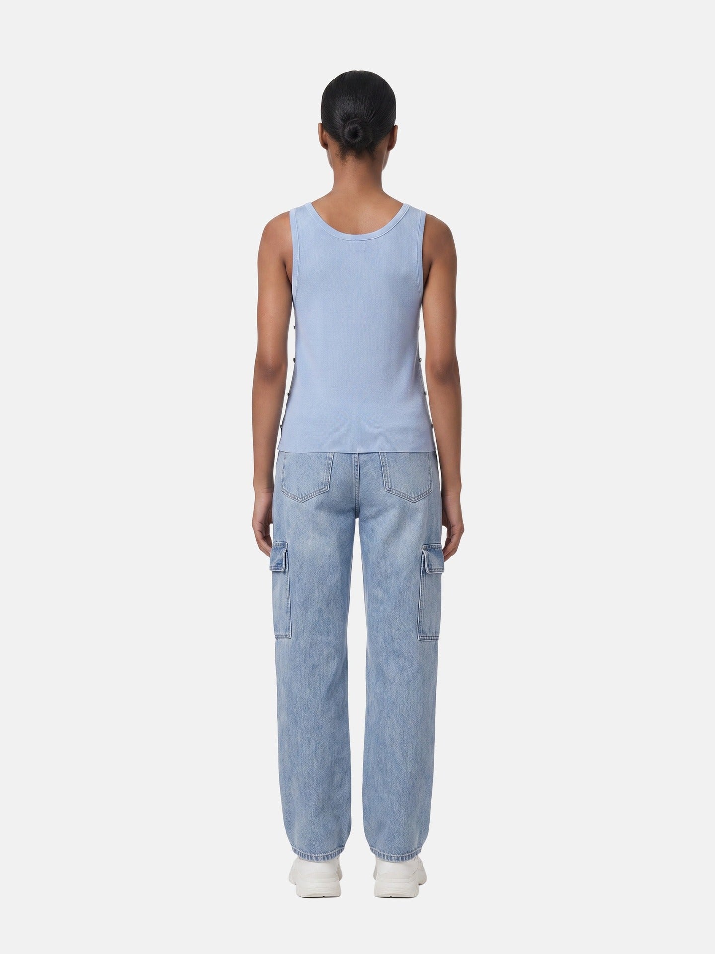 Blusa in 63% Viscosa 37% Nylon Blu