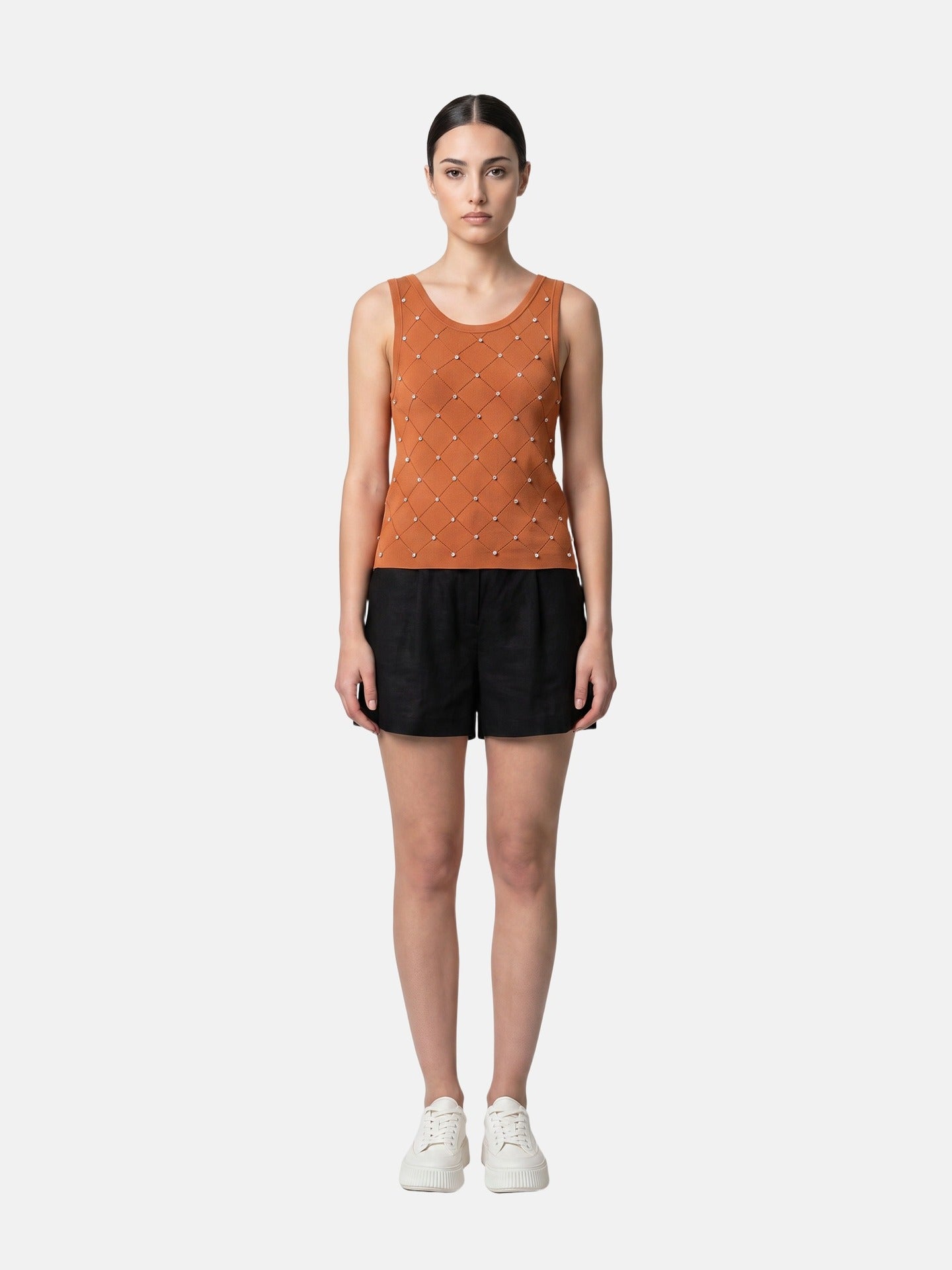 Blusa in 63% Viscosa 37% Nylon Ruggine