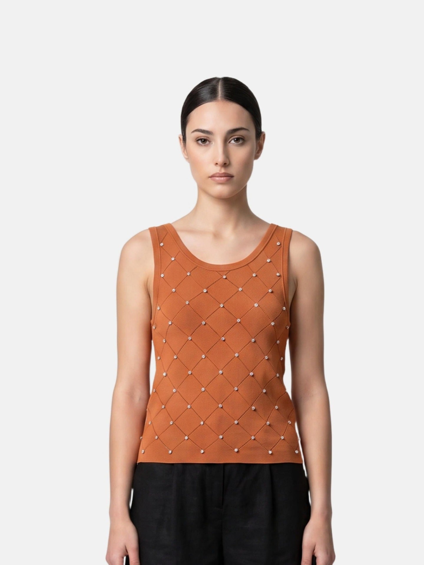 Blusa in 63% Viscosa 37% Nylon Ruggine