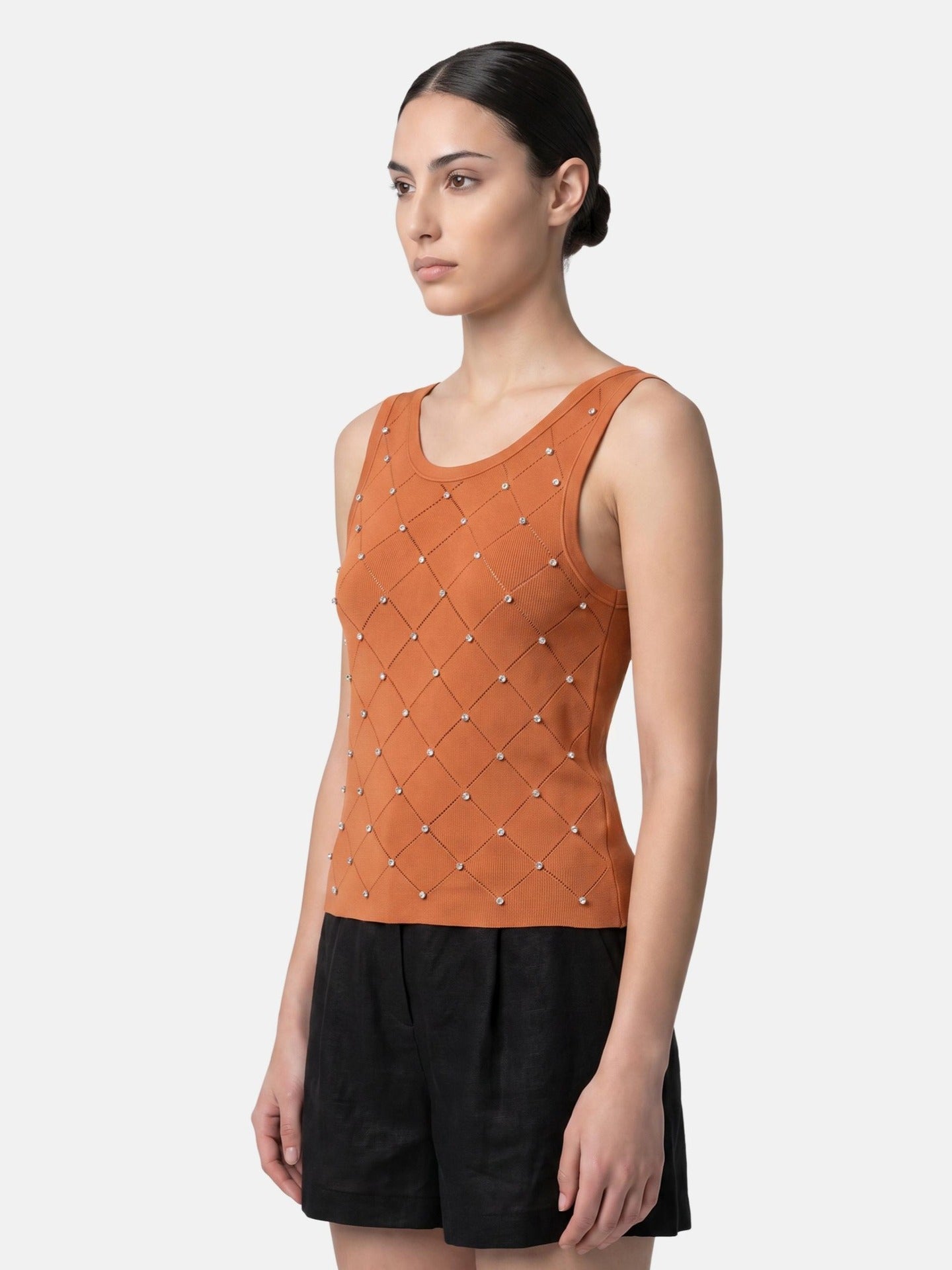 Blusa in 63% Viscosa 37% Nylon Ruggine