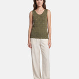 Blusa in 63% Viscosa 37% Nylon Verde Militare