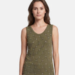 Blusa in 63% Viscosa 37% Nylon Verde Militare