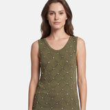 Blusa in 63% Viscosa 37% Nylon Verde Militare