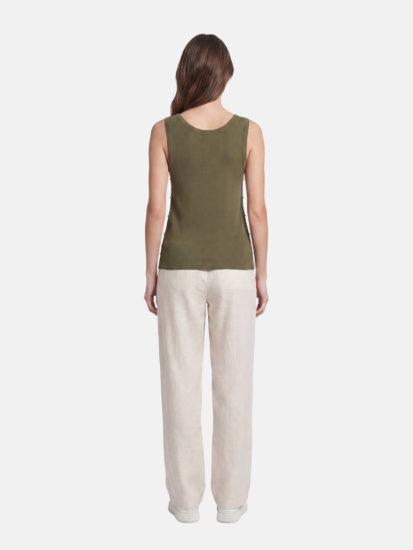 Blusa in 63% Viscosa 37% Nylon Verde Militare