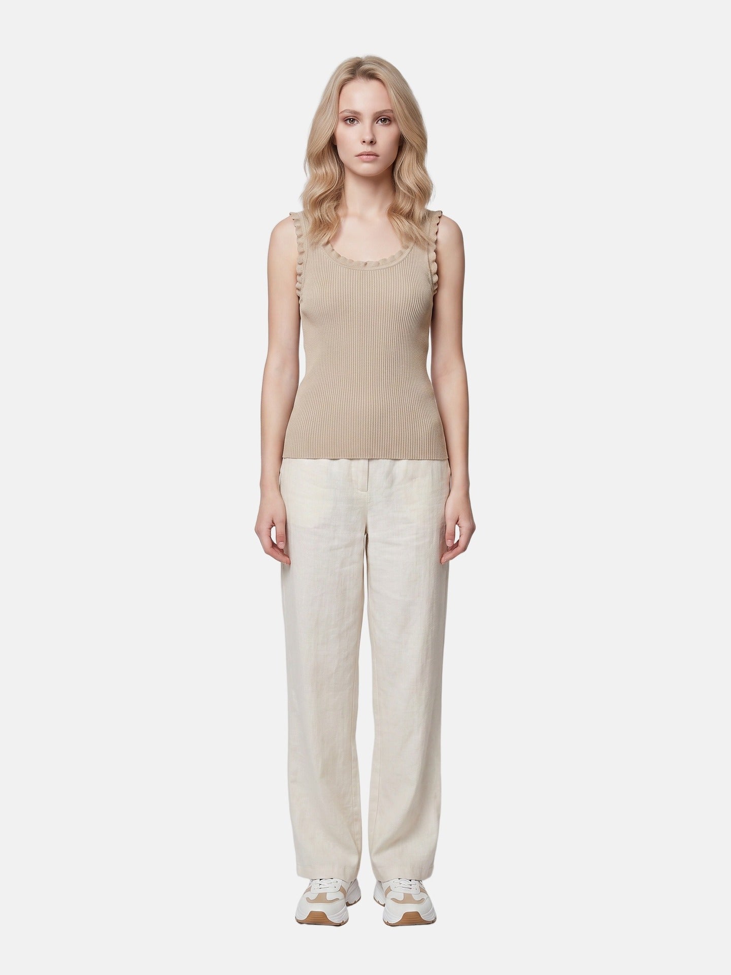 Blusa in Viscosa Beige