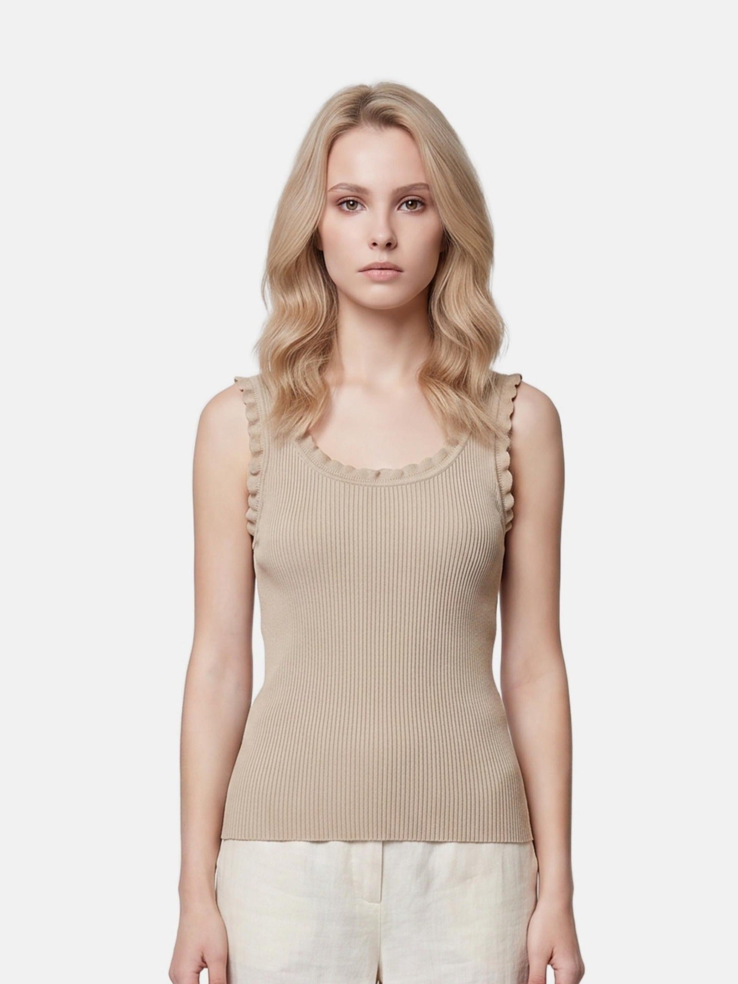 Blusa in Viscosa Beige