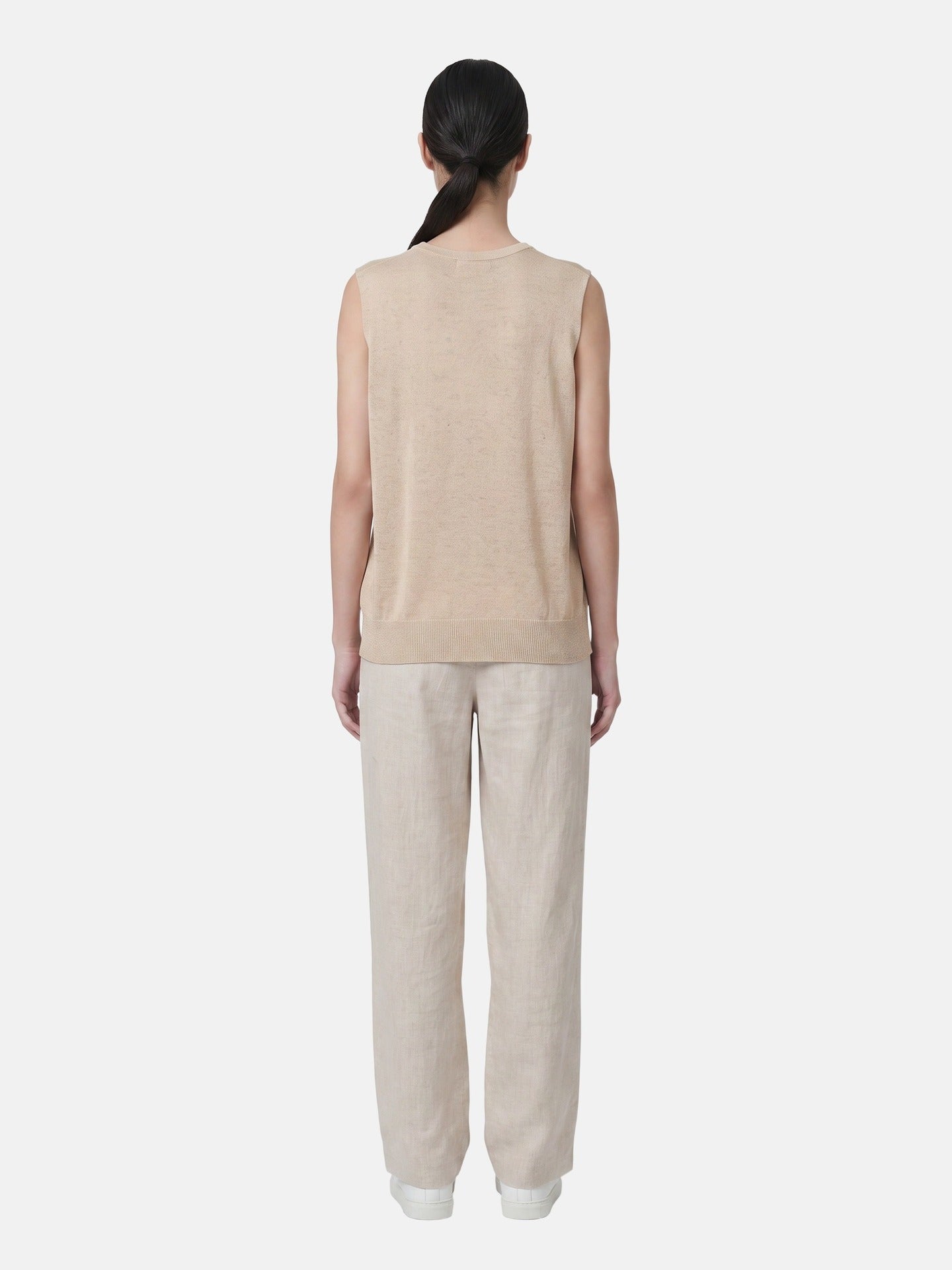 Top in Poliestere Beige