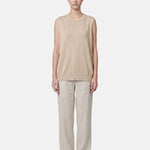 Top in Poliestere Beige