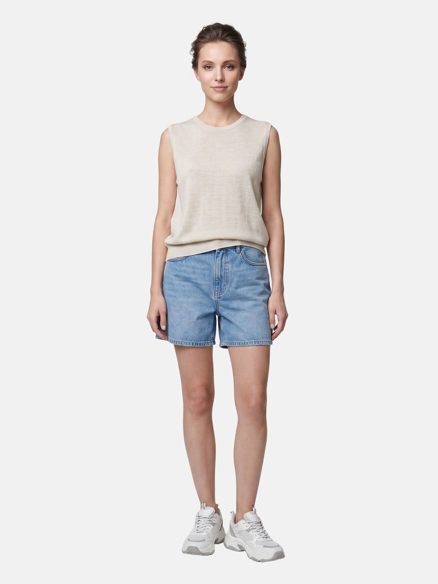 Top in Poliestere Bianco
