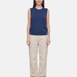 Top in Poliestere Blu Scuro