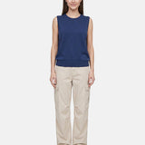 Top in Poliestere Blu Scuro