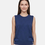 Top in Poliestere Blu Scuro