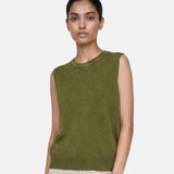 Top in Poliestere Verde Militare