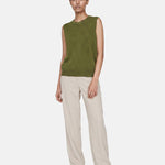 Top in Poliestere Verde Militare