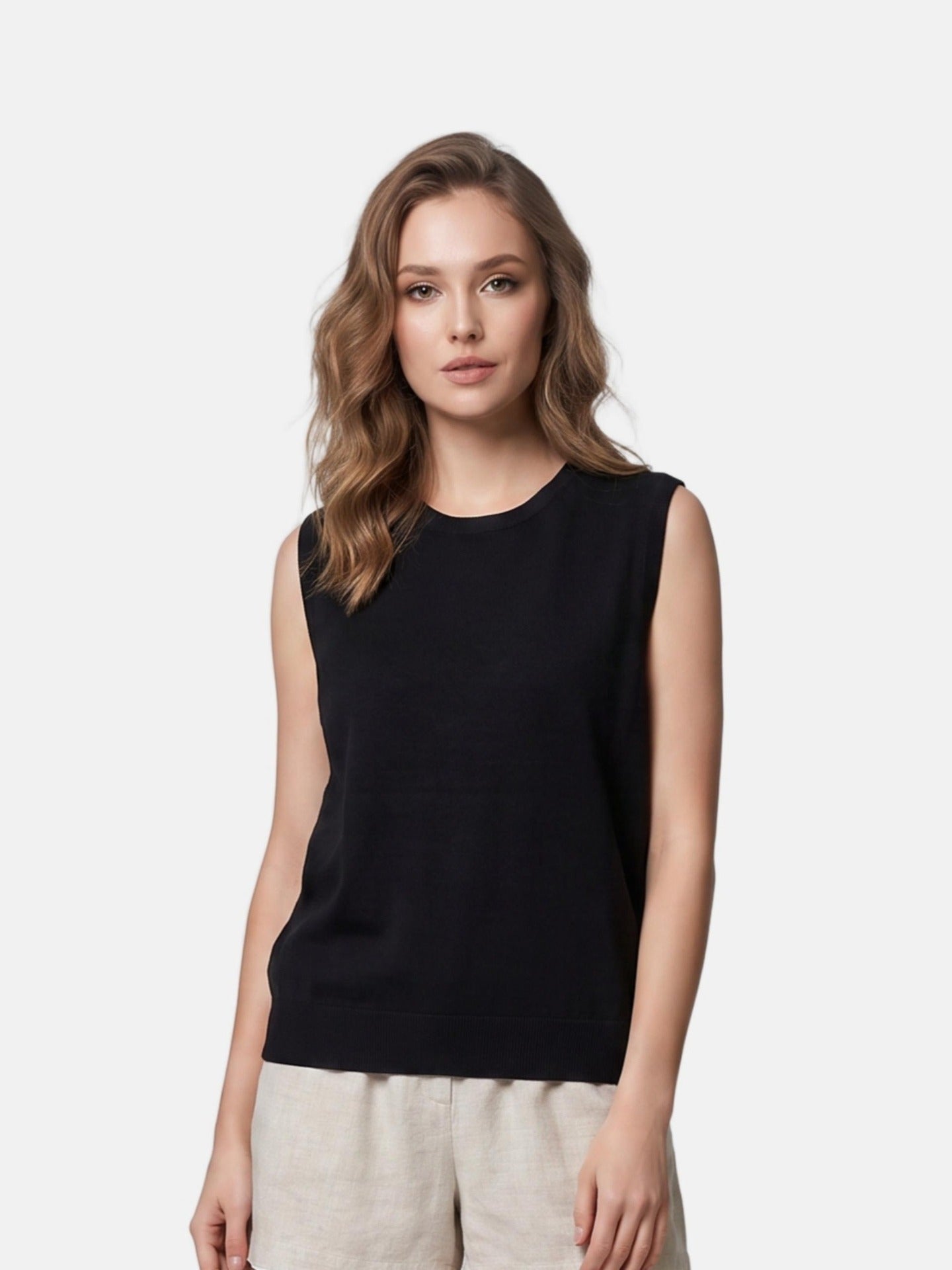 Top in Poliestere Nero
