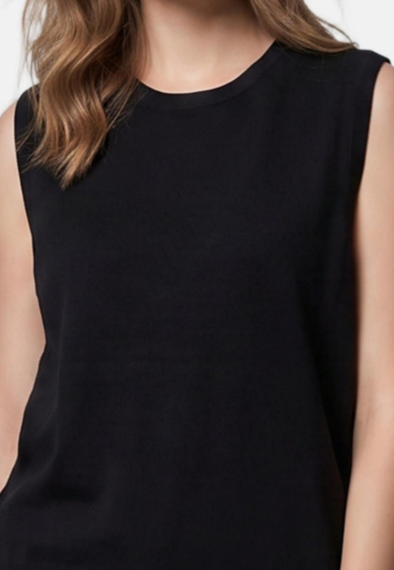 Top in Poliestere Nero