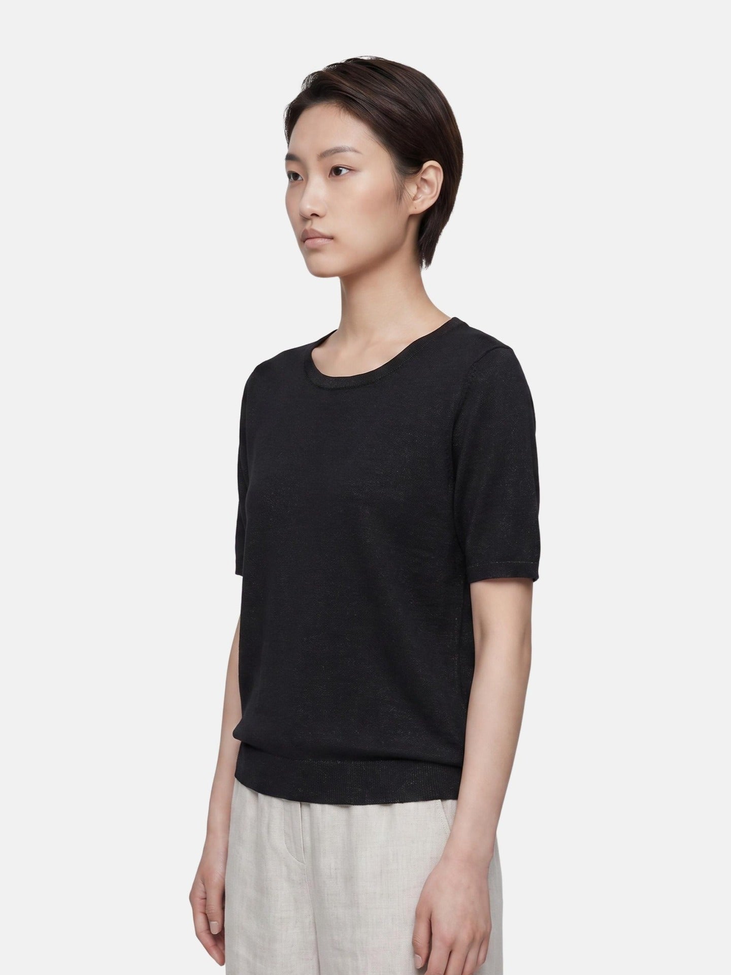 Top in Poliestere Nero