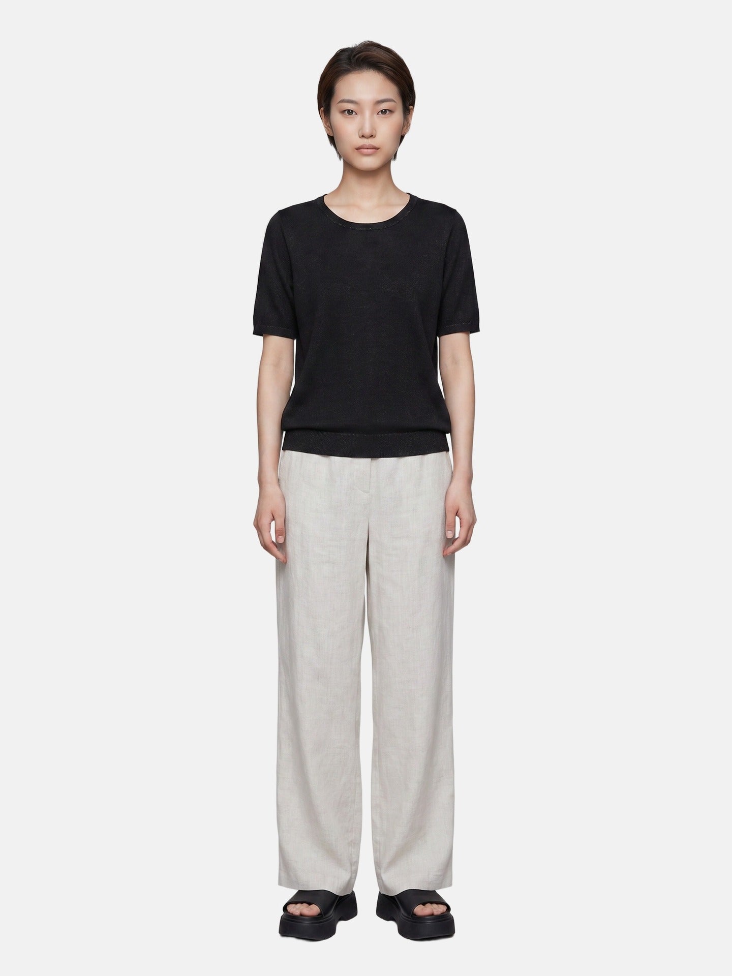 Top in Poliestere Nero