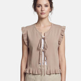 Blusa in 100% Viscosa Cammello