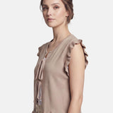 Blusa in 100% Viscosa Cammello