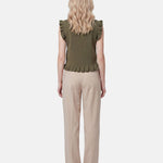 Blusa in 100% Viscosa Verde Militare