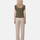 Blusa in 100% Viscosa Verde Militare