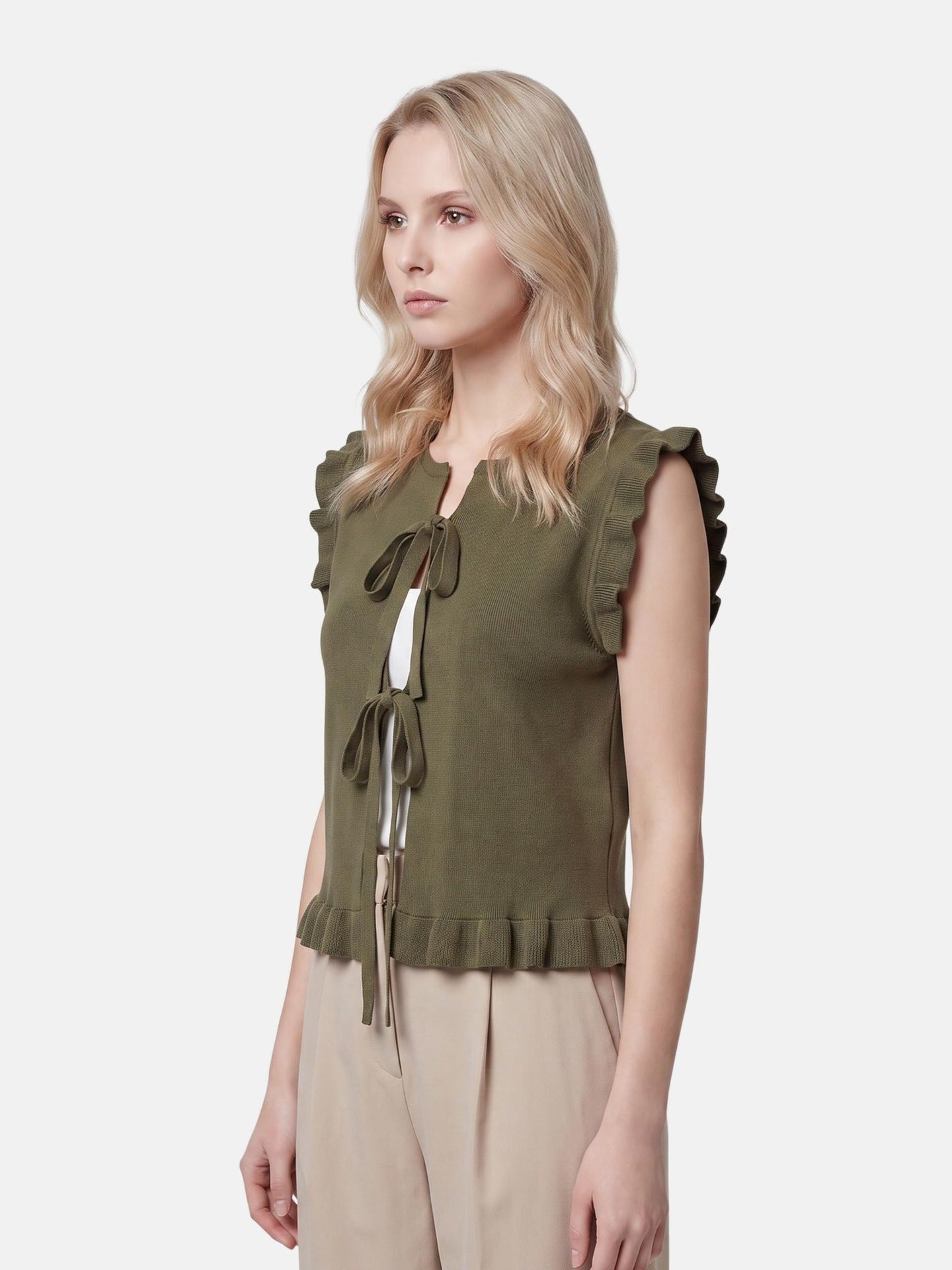 Blusa in 100% Viscosa Verde Militare