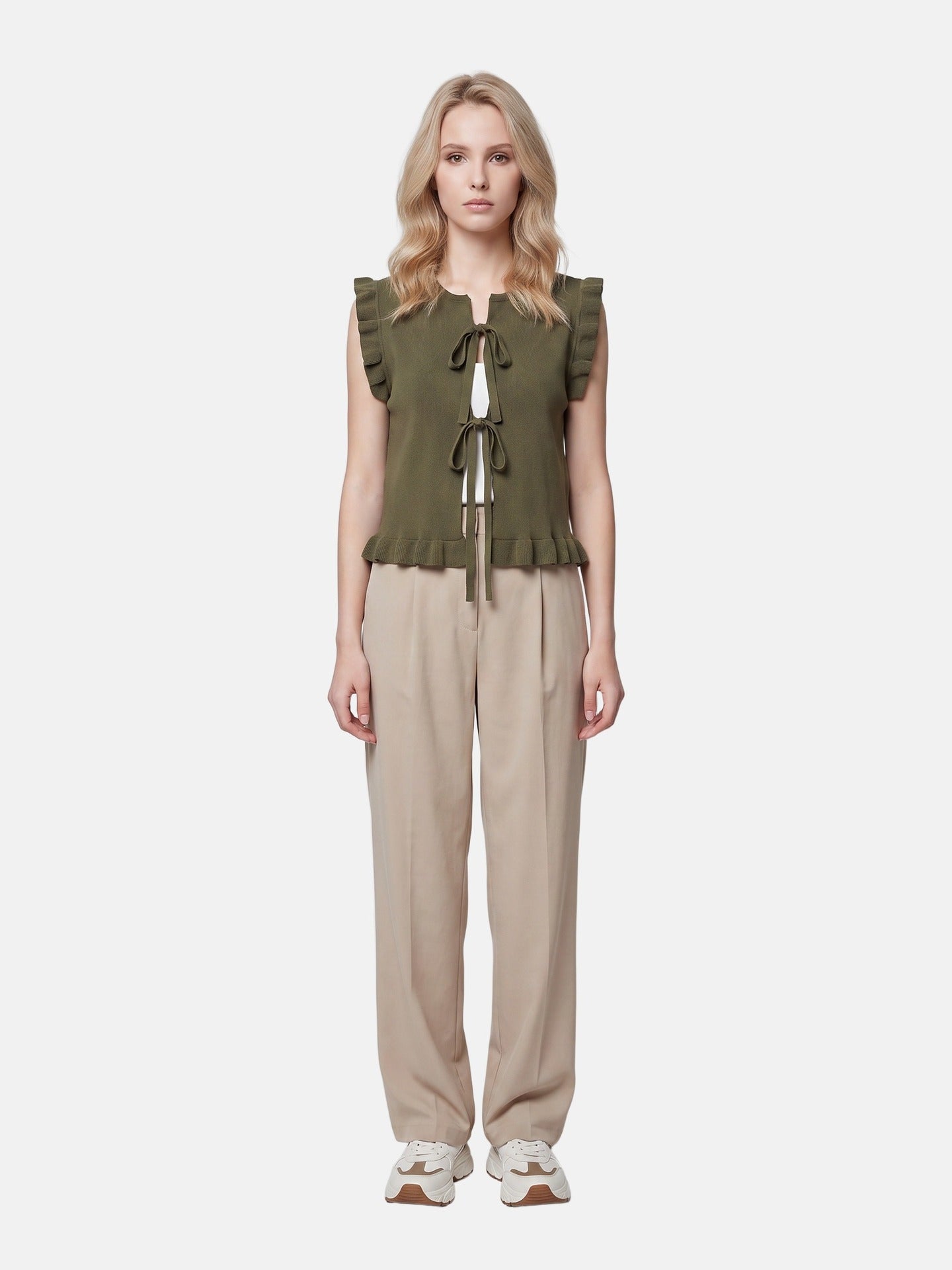 Blusa in 100% Viscosa Verde Militare