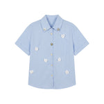 Blusa in Cotone Blu