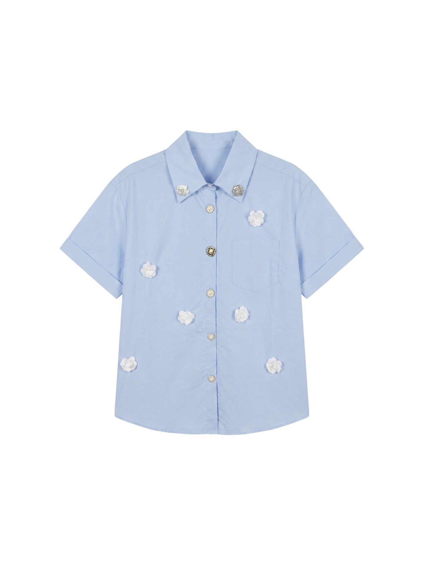 Blusa in Cotone Blu