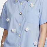 Blusa in Cotone Blu