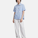 Blusa in Cotone Blu