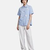 Blusa in Cotone Blu