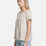 Blusa in 30% Lino 70% Viscosa Beige