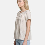 Blusa in 30% Lino 70% Viscosa Beige