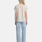 Blusa in 30% Lino 70% Viscosa Beige