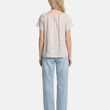 Blusa in 30% Lino 70% Viscosa Beige