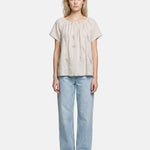 Blusa in 30% Lino 70% Viscosa Beige