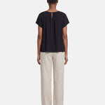 Blusa in 30% Lino 70% Viscosa Nero