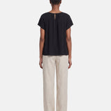 Blusa in 30% Lino 70% Viscosa Nero