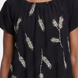 Blusa in 30% Lino 70% Viscosa Nero